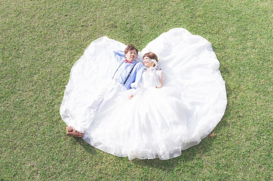 座喜味城跡　結婚写真
