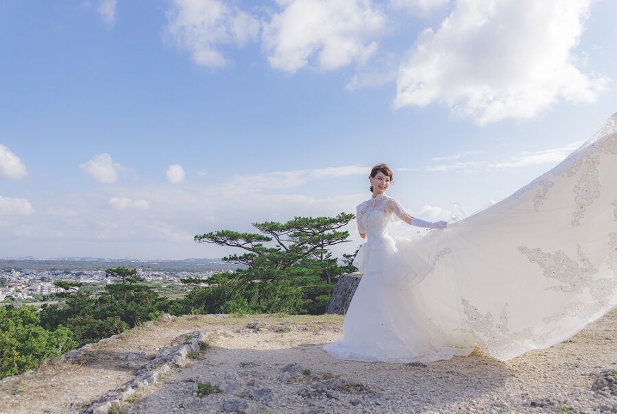 座喜味城跡　結婚写真
